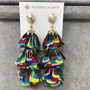 NWT Kendra Scott Lenni multicolor feather Earrings